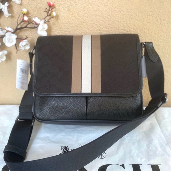 coach Thompson Small Map Bag In Signature Jacquard With Stripe c6583 - Picture 1 of 8